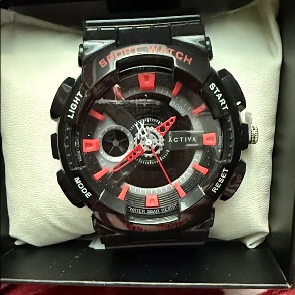 NWT Invicta Activa Black and Red Men's Sport Watch - Picture 1 of 7